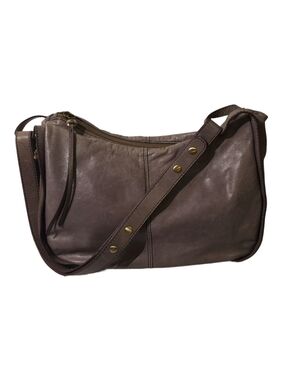 HOBO Dark Gray Leather Slouchy Hobo Bag Adjustable Strap